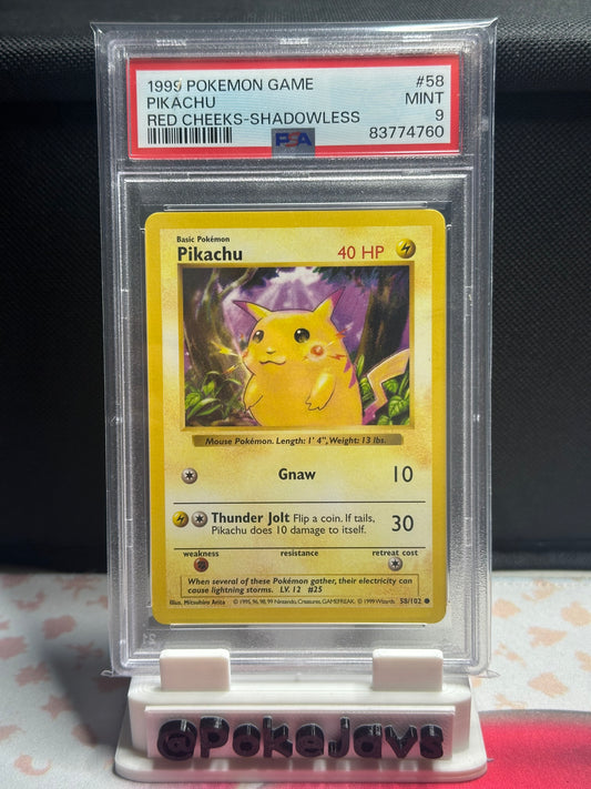 Shadowless Pikachu Red Cheeks PSA 9